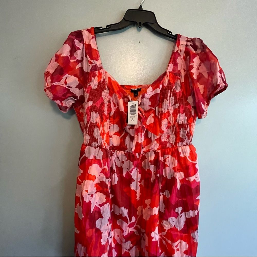 Torrid Red and Pink Floral Dress - Picture 8 of 10